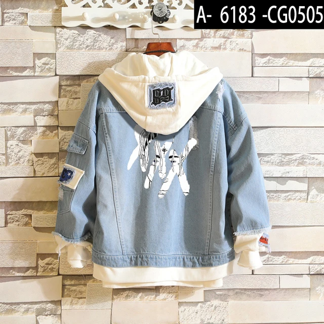 KPOP Rapper Denim Jacket Jeans Love Printed Fashion Sport Hip Hop Hoodie 