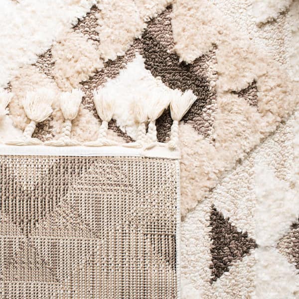 Ivory 2'3 x 6' Brown SAFAVIEH Moroccan Tassel Shag Collection MTS688A Boho Non-Shedding Living Room Bedroom Dining Room Entryway Plush 2-inch Thick Runner Ivory 2'3 x 6' Brown SAFAVIEH Moroccan Tassel Shag Collection MTS688A Boho Non-Shedding Living Room Bedroom Dining Room Entryway Plush 2-inch Thick Runner