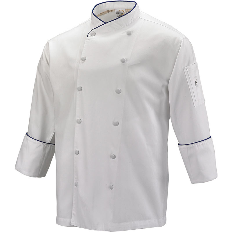 4X-Large Black Mercer Culinary M60010BK4X Millennia Men's Cook Jacket with Traditional Buttons 