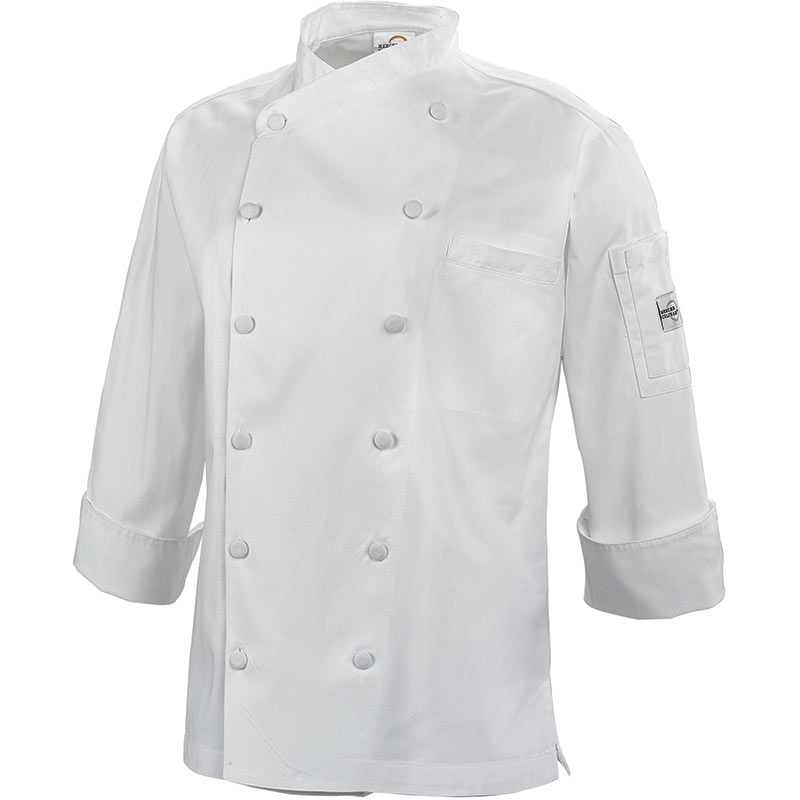 4X-Large Black Mercer Culinary M60010BK4X Millennia Men's Cook Jacket with Traditional Buttons 